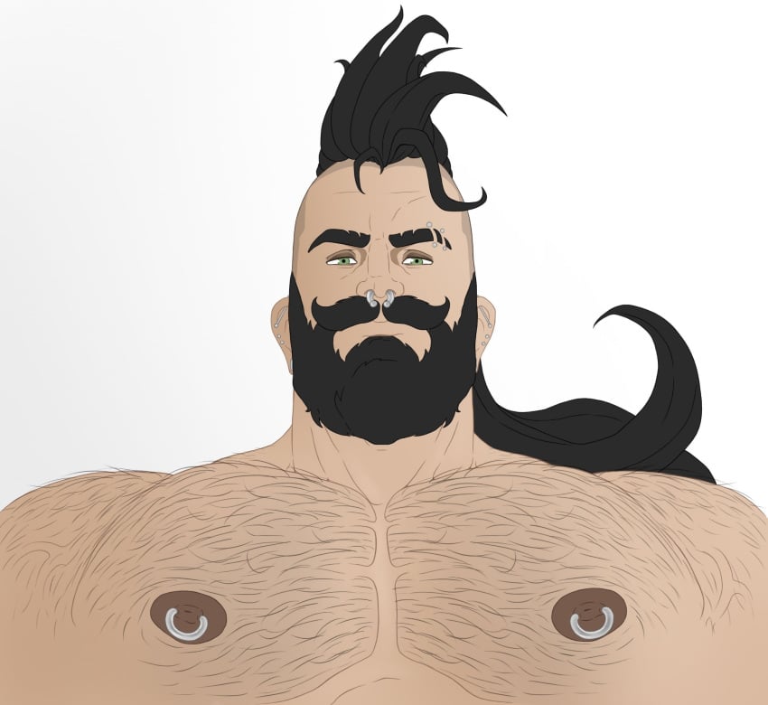 bara beard body_hair drakar_(jondessins) facial_hair jondessins male male_only muscles muscular nude solo solo_male