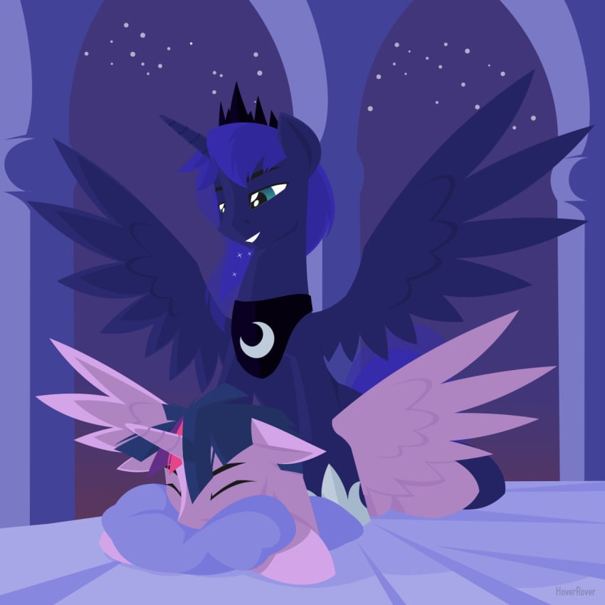 alicorn anal anal_sex ass_up bedroom biting_pillow closed_eyes duo dusk_shine_(mlp) equine friendship_is_magic from_behind horn horse hoverrover male mammal my_little_pony penetration pony prince_artemis_(mlp) prince_dusk_shine_(mlp) princess_luna_(mlp) rule_63 sex smile star twilight_sparkle_(mlp) wings yaoi