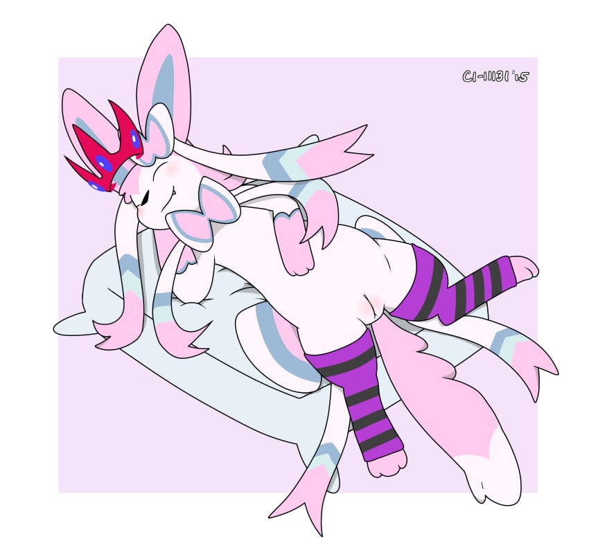 2015 c1-11131 eeveelution female feral fur nintendo pokemon pokemon_(species) presenting pussy simple_background smile solo spreading sylveon video_games