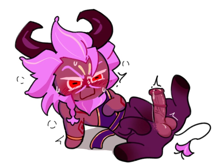 big_cock blush buffalo cookie_run cookie_run_kingdom pre_cum saffron_buffalo_cookie solo_male sweat