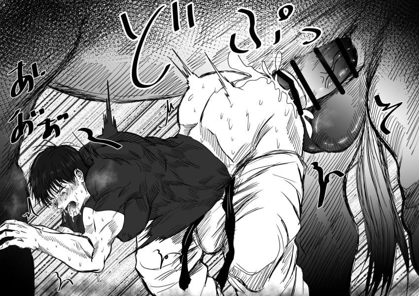 cum_in_ass gay gay_anal gay_sex gn3g horsecock jujutsu_kaisen male male_only male_penetrated male_penetrating_male toji_fushiguro yaoi