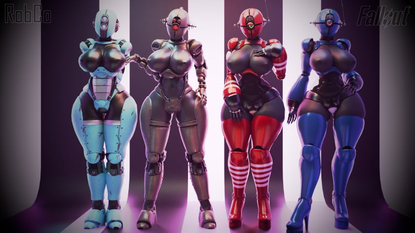3d ada_(fallout) assaultron contentbot fallout female jallerarts kleo_(fallout) nude_female robot the__kite vex_(thekite)