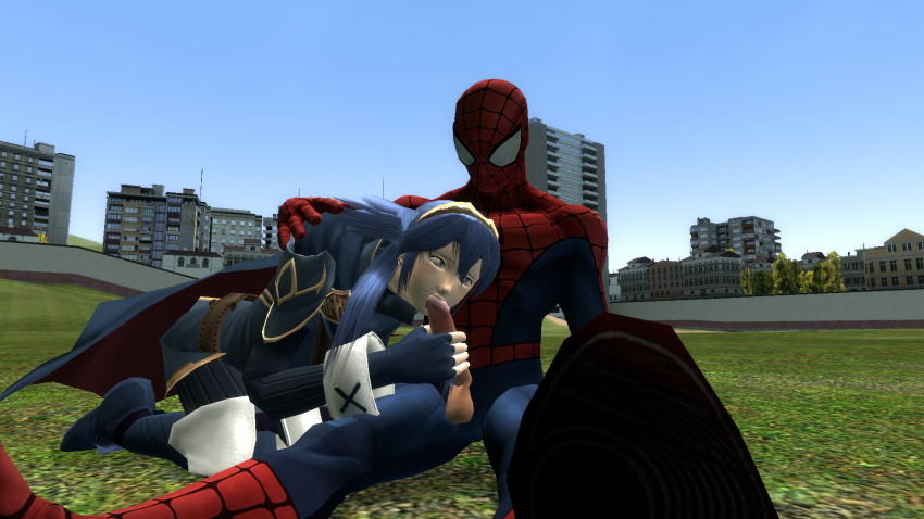 3d cowman crossover eastern_and_western_character female fire_emblem fire_emblem_awakening garry's_mod human lucina_(fire_emblem) male marvel marvel_comics peter_parker spider-man spider-man_(series) straight straight_hair