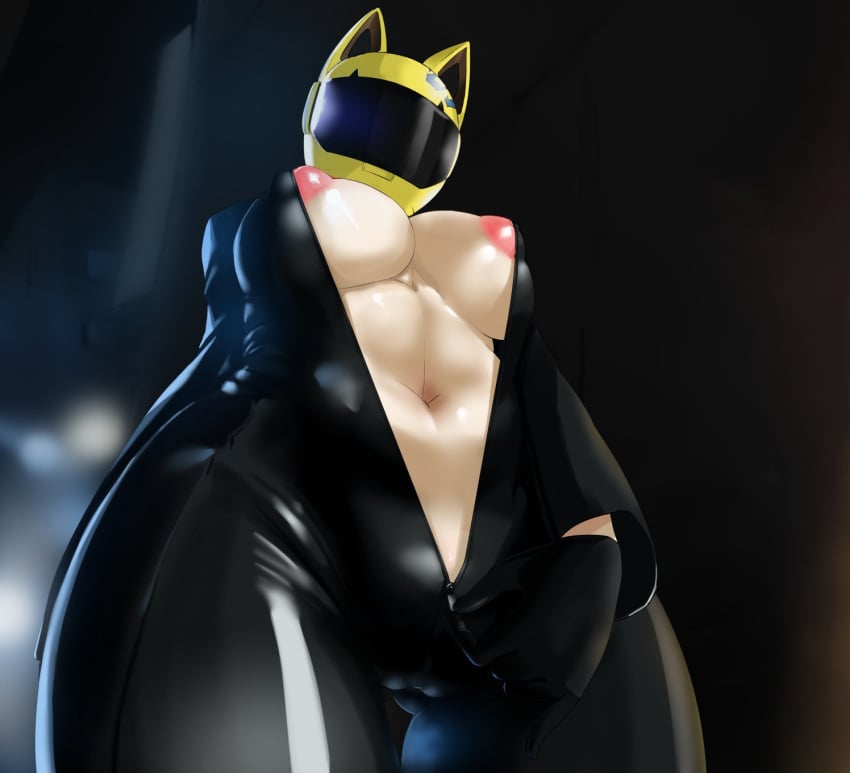 1girls areolae big_breasts bodysuit breasts celty_sturluson durarara!! erect_nipples female female_only large_breasts latex md-thetest nipples solo zipper_pull_tab