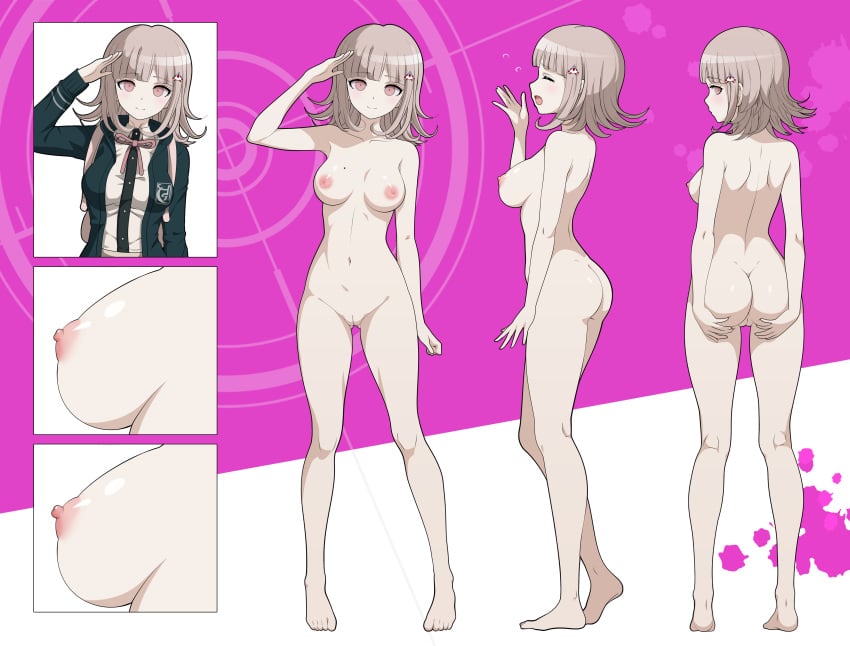 ass breasts completely_nude danganronpa danganronpa_(series) danganronpa_2:_goodbye_despair fully_clothed nanami_chiaki nanikairu nipples pasya-pasya pussy tagme uncensored