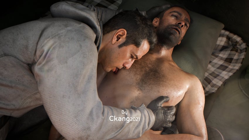 2boys 2males 3d 3d_(artwork) 3d_model activision alejandro_vargas call_of_duty call_of_duty_modern_warfare_2_(2022) ckang2021 friends gay hairy_chest infinity_ward male male/male male_only rodolfo_parra sucking_nipples tent yaoi