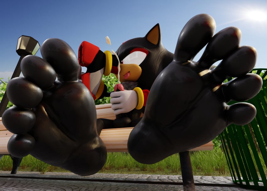 3d_(artwork) 5_toes anthro black_body bodily_fluids cum digital_media_(artwork) ejaculation eulipotyphlan feet foot_focus genital_fluids genitals hedgehog hi_res humanoid_feet jony1991 male mammal penis plantigrade red_eyes sega shadow_the_hedgehog soles solo sonic_(series) sonic_the_hedgehog_(series) toes