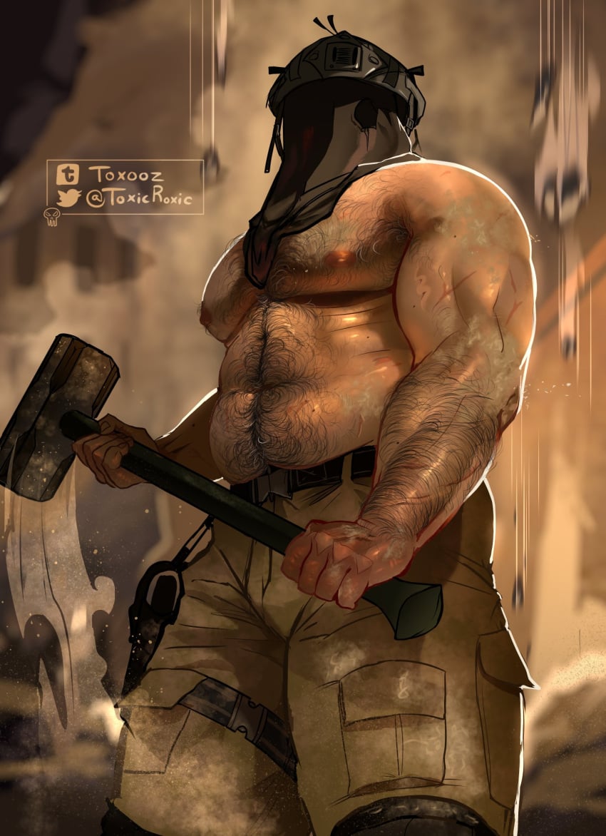 1boy abs arm_hair bara bara_tits barazoku beefy belly biceps big_belly big_muscles body_hair body_scars call_of_duty call_of_duty_modern_warfare_2_(2022) chubby chubby_male dad_bod daddy dilf dirty dust hairy hairy_male hairy_pecs hammer happy_trail hotsatans human humanoid könig konig large_pectorals male male_focus male_nipples male_only manly masculine mask masked masked_male mature_male modern_warfare muscular muscular_human muscular_humanoid nipples pants pecs scars solo solo_focus solo_male thick_arms thick_legs toxicroxic white_skin