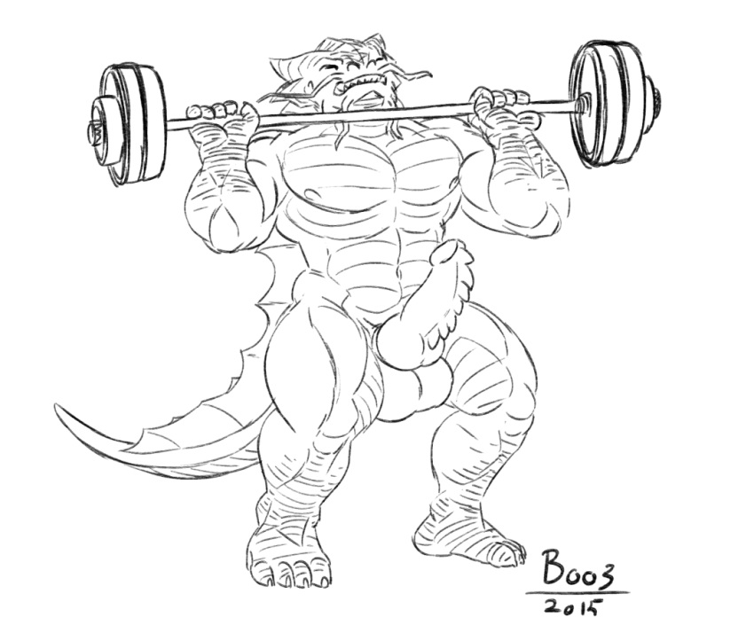 1boy abs anthro balls barbs biceps big_penis boo3 dragon erection exercise knot male male_only muscular nipples nude pecs penis reptile scales scalie sheath solo standing stout weightlifting weights workout