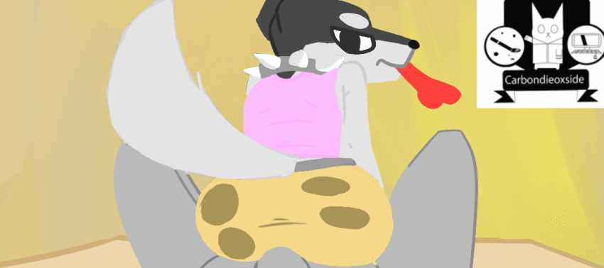 animated anthro ass big_butt bone buttjob canine carbondieoxside clothing cute doggo_(undertale) fur looking_back male male_only mammal penis simple_background teasing undertale video_games