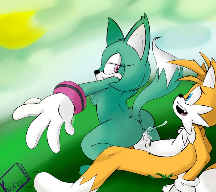 2015 anthro ass breasts canine cum female fur koro_kizama male mammal nipples nude open_mouth penis pussy sex simple_background smile sonar_the_fennec sonic_(series) straight tails video_games