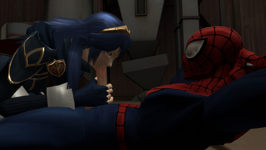 3d cowman crossover eastern_and_western_character female fire_emblem fire_emblem_awakening garry's_mod human lucina_(fire_emblem) male marvel peter_parker spider-man spider-man_(series) straight straight_hair