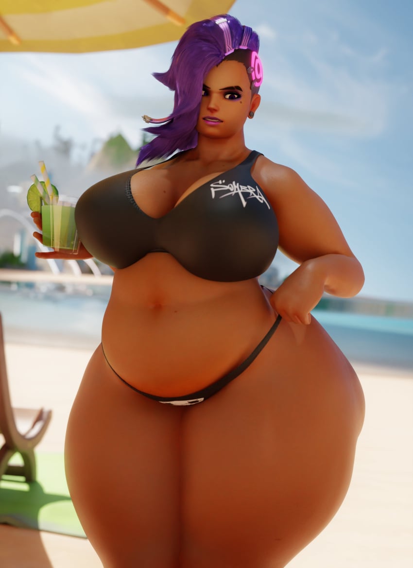 coolmaster98 curvy curvy_figure overwatch sombra thick_thighs voluptuous voluptuous_female