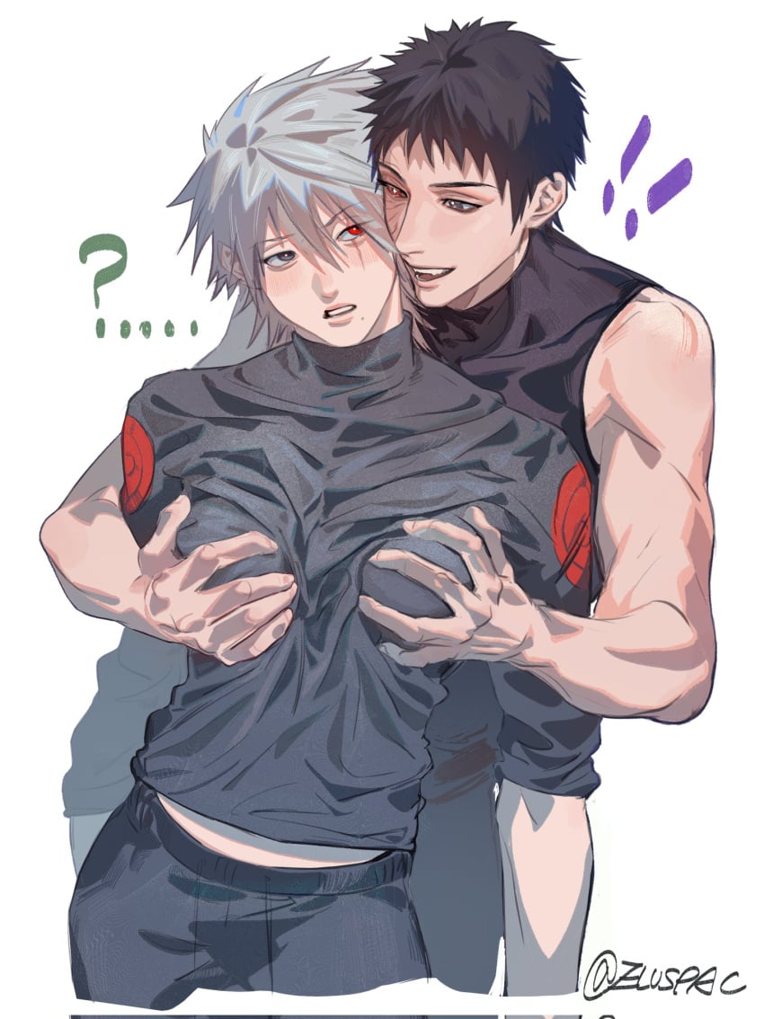 !! 1boy 1boy1girl 1girl 1girls ? beauty_mark black_hair breast_squeeze breast_squish breasts_out clothed clothing couple duo duo_focus eluspac_maru female fondling fondling_breast from_behind from_behind_position fully_clothed gender_transformation genderswap genderswap_(mtf) grope groping groping_breasts groping_from_behind hand_on_breast hatake_kakashi hi_res high_resolution highres kakashi_hatake light-skinned_female light-skinned_male light_skin lips lipstick looking_at_partner makeup male male/female mature mature_female mature_male milf muscles muscular muscular_male naruto naruto_(series) naruto_shippuden open_mouth pale-skinned_female pale-skinned_male pale_skin parted_lips perky_breasts petite pink_lips pink_lipstick purple_eyes red_eyes rinnegan romantic romantic_ambiance romantic_couple rule_63 scar_on_face scars sharingan shonen_jump short_hair shounen_jump shueisha sleeveless sleeveless_shirt small_breasts smile smiling spiky_hair standing straight sweater tank_top uchiha_obito very_high_resolution weekly_shonen_jump weekly_shounen_jump white_background white_hair