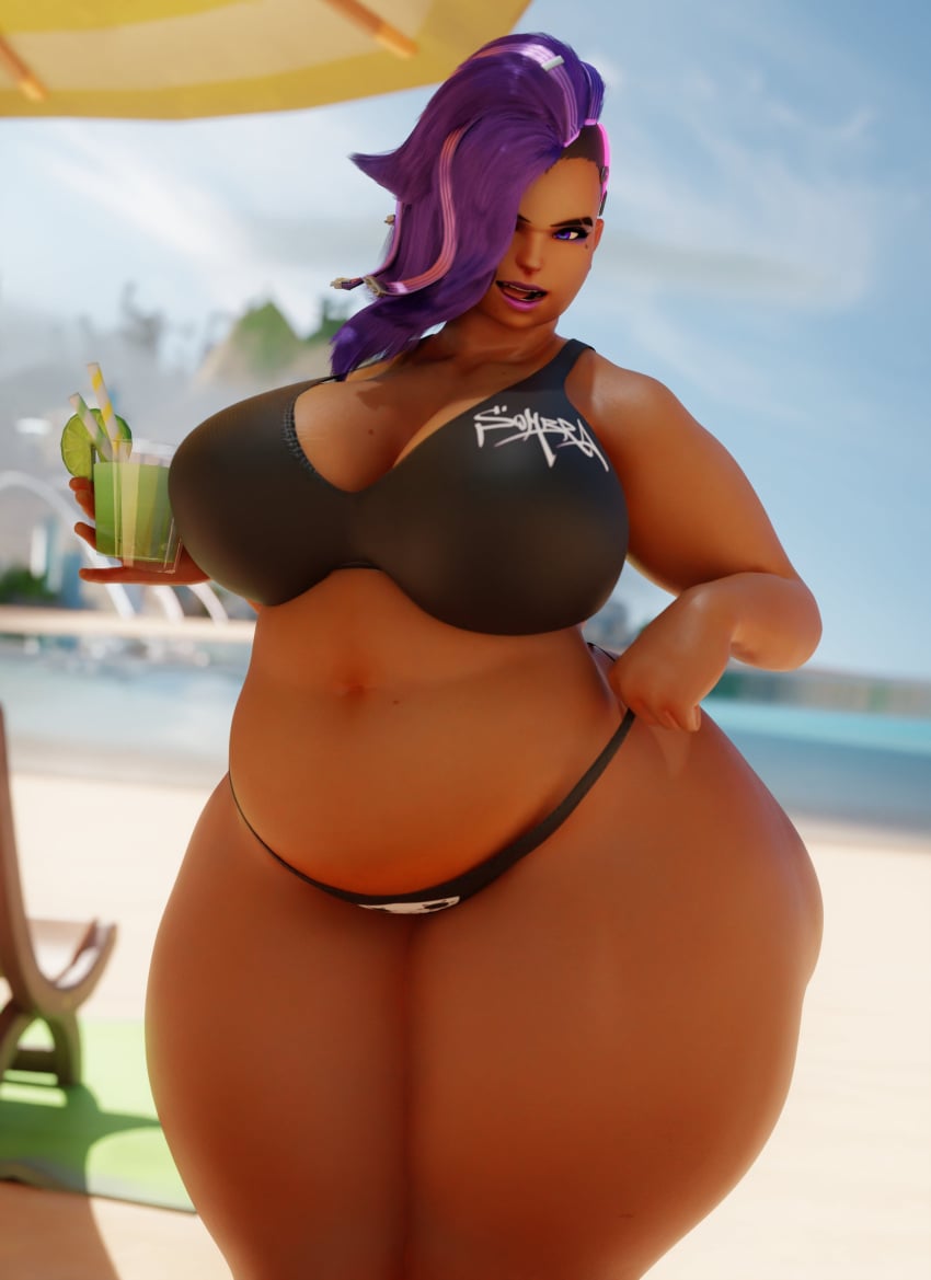 coolmaster98 curvy curvy_figure overwatch sombra thick_thighs voluptuous voluptuous_female