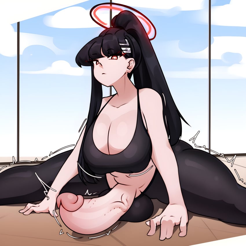 1futa 2d 2d_(artwork) balls balls_on_floor balls_under_clothes big_ass big_balls big_breasts big_butt big_penis big_thighs black_bra black_hair black_leggings black_legwear blue_archive bra breasts breasts_bigger_than_head busty cleavage clouds curvaceous curvaceous_body curvaceous_figure curvaceous_futa curvaceous_hips curvaceous_thighs curvy curvy_ass curvy_body curvy_figure curvy_futa curvy_hips curvy_thighs dickgirl erect erect_penis erection futa_focus futa_only futanari gym_clothes gym_clothing gym_uniform hair_ornament hands_on_floor huge_breasts huge_cock huge_thighs hung_futanari indoors inside large_ass large_breasts large_butt large_penis large_thighs leggings legs legs_apart legs_spread light-skinned_futanari light_skin long_hair looking_at_viewer neutral_expression penis penis_out penis_out_of_pants penis_vein ponytail red_eyes rio_(blue_archive) sky splits sports_bra spread_legs stretching sunk118 thick thick_ass thick_hips thick_legs thick_penis thick_thighs thighs tremble_spikes trembling vein voluptuous voluptuous_futanari yoga yoga_pants yoga_pose