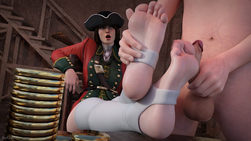 ankhajiit assassin's_creed_(series) assassin's_creed_iii british british_female daz3d daz_studio eleanor_mallow feet feet_fetish feet_focus feet_together feet_up foot_fetish redcoat soles soles_female soles_fetish stirrup_footjob stirrup_footwear stirrup_legwear stirrup_socks toes