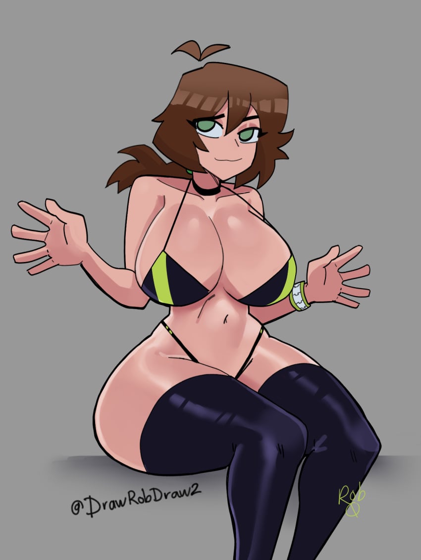 1girls american american_female ben_10 ben_10_omniverse ben_tennyson big_ass big_breasts big_butt breasts brown_hair brunette brunette_hair cartoon_network drawrobdraw2 female female_ben female_only hourglass_figure huge_ass huge_breasts hyper_ass hyper_breasts jen_tennyson light_skin light_skinned_female long_hair long_hair_female rule_63 stockings thick_ass thick_thighs thighhighs thong