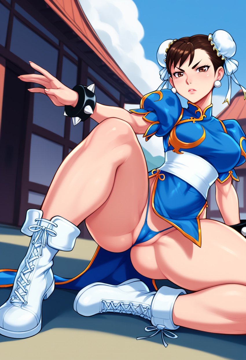 ai_generated anime_character anime_style cameltoe chun-li game_character micro_panties robotkesh street_fighter upskirt