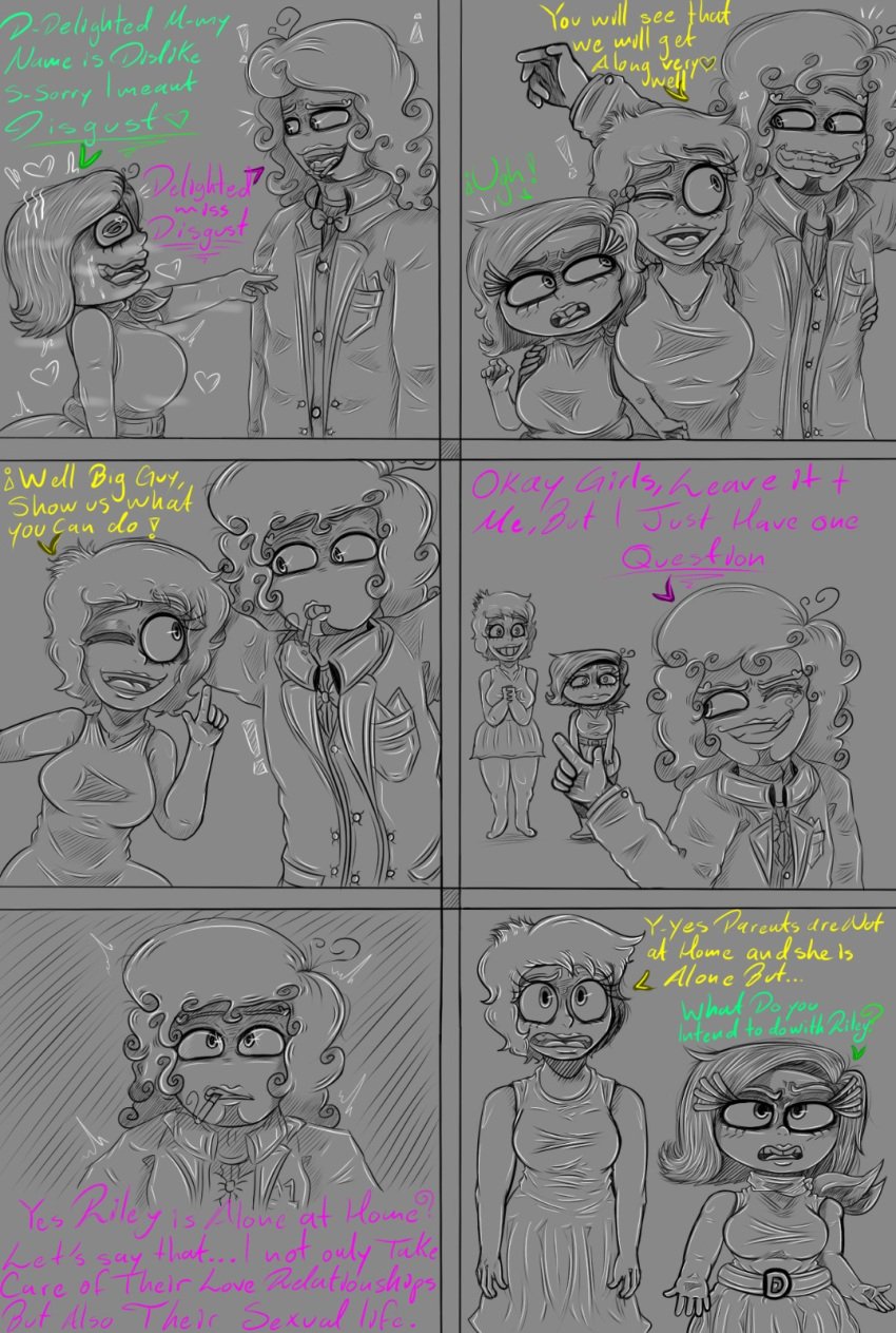 comic disgust_(inside_out) female joy_(inside_out) original_character