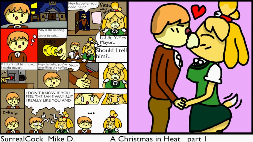 ... 1boy 1boy1girl 1girls amateur_artist clothed collaboration comic comic_page commission furry imminent_sex isabelle_(animal_crossing) kissing mike_d_(writer) part_1 surrealcock upskirt villager_(animal_crossing) wholesome