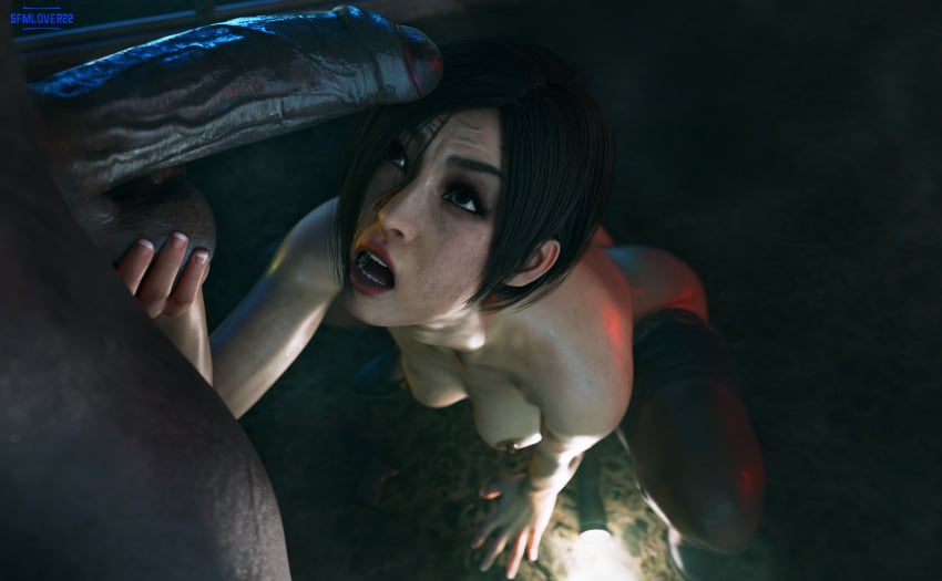 3d 3d_(artwork) ada_wong blender cock_shock huge_cock mr_x penis_awe resident_evil resident_evil_2_remake sfmlover22