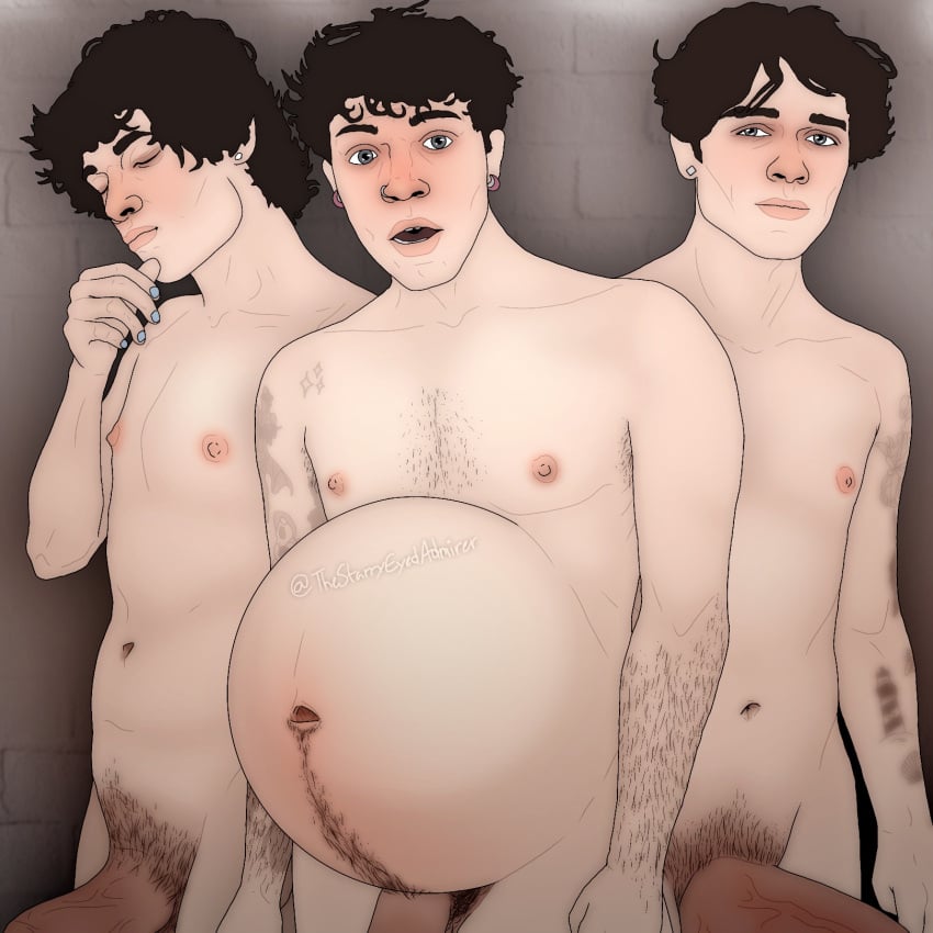 3boys big_cock big_cocks big_dick big_dicks christopher_sturniolo male_pregnancy matthew_sturniolo mpreg nicolas_sturniolo outie_navel pregnant_male tattoos thestarry900 triplets