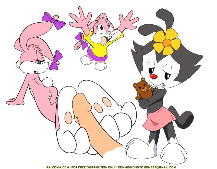 animaniacs ass babs_bunny bbmbbf black_fur bow clothing disembodied_penis doll dot_warner female flower foot_fetish footjob fur hug humanoid_penis lagomorph looking_back male mammal multiple_scenes nude palcomix pedobear penis pink_fur plant pussy rabbit simple_background skirt smile text tiny_toon_adventures uncensored warner_brothers