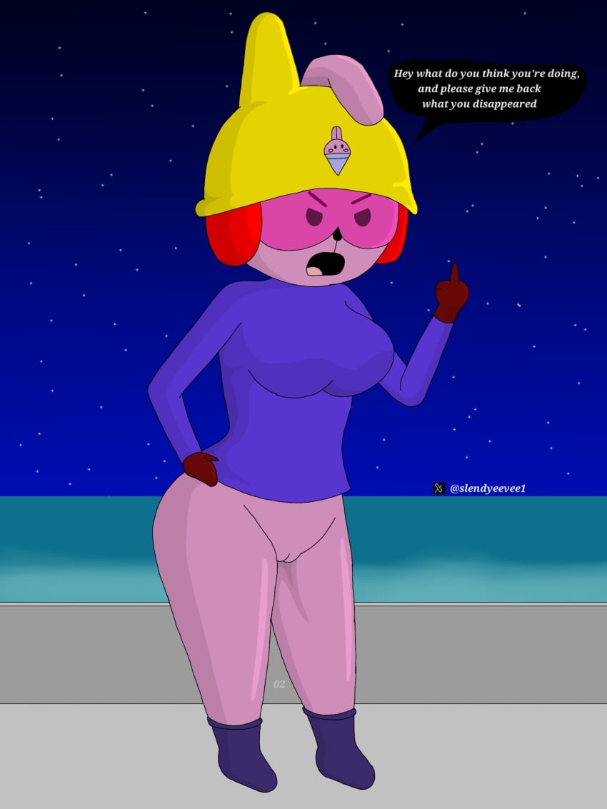 brawl_stars brawler female furry furry_female jacky_(brawl_stars) jacky_cooky_(brawl_stars) night no_panties rabbit rabbit_girl rabbit_humanoid slendyeevee