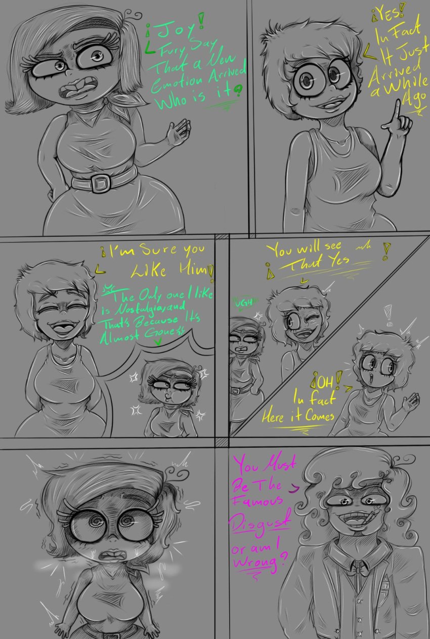 comic disgust_(inside_out) female joy_(inside_out) original_character