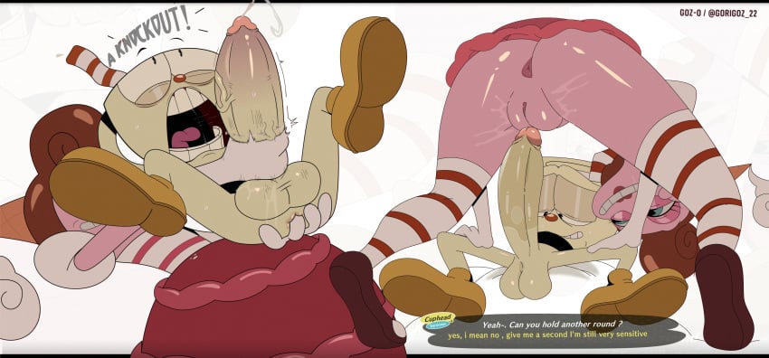 1boy 1girls baroness_von_bon_bon big_penis cum cuphead female_fingering_male fingering fingering_ass gosgoz handjob netflix reach_around smaller_male tagme the_cuphead_show