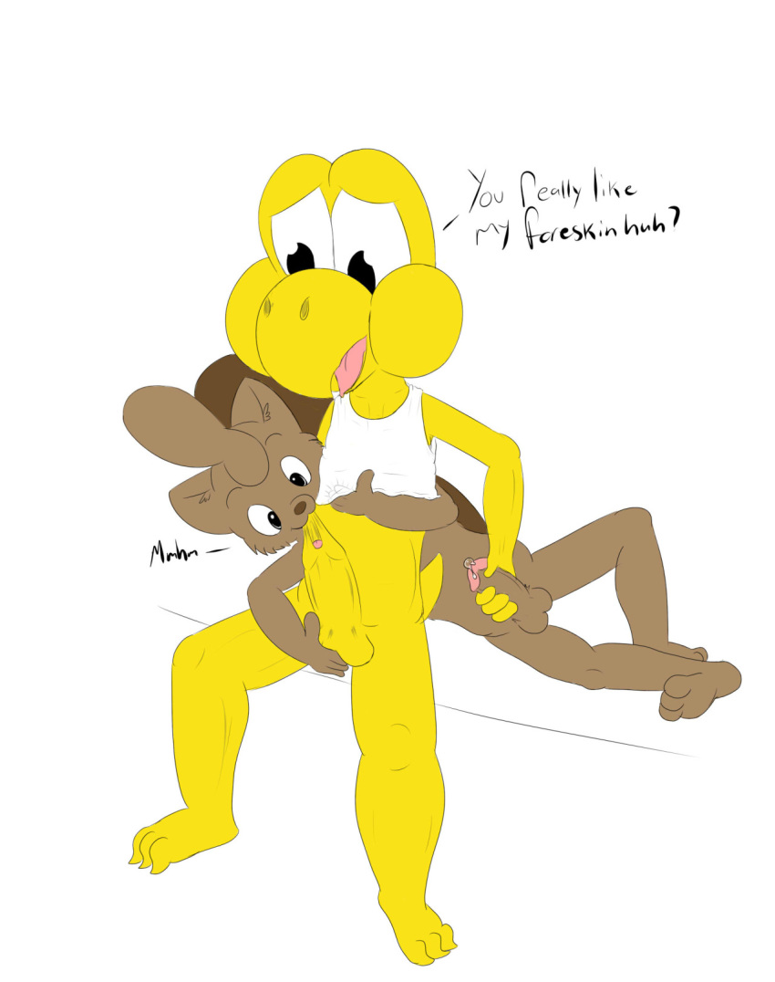 2boys fondling furry gay handjob interspecies koopa_troopa male_only mammal mario_(series) masturbation oral penis precum rodent squirrel testicles text twee tweecredo uncut worship