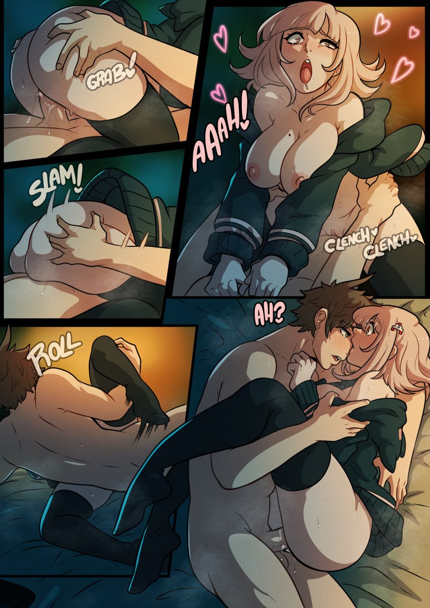 comic danganronpa danganronpa_(series) danganronpa_2:_goodbye_despair hinata_hajime kinkymation nanami_chiaki sex tagme wholesome