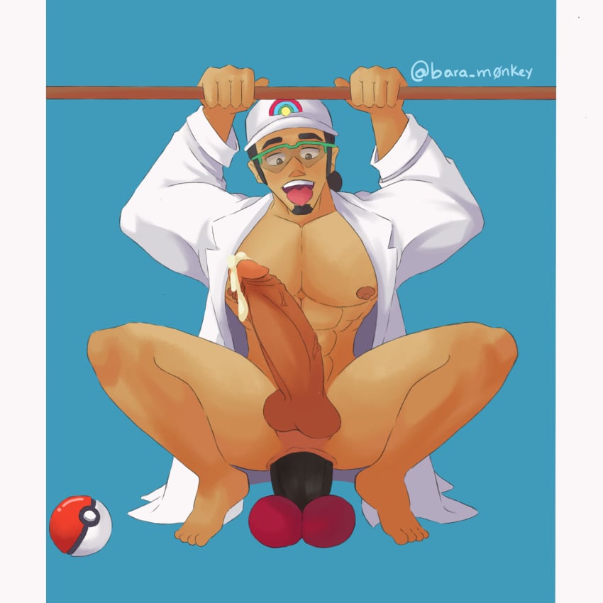 bara bara_m0nkey big_cock cum dildo gay kukui_(pokemon) nipples pokemon professor_kukui