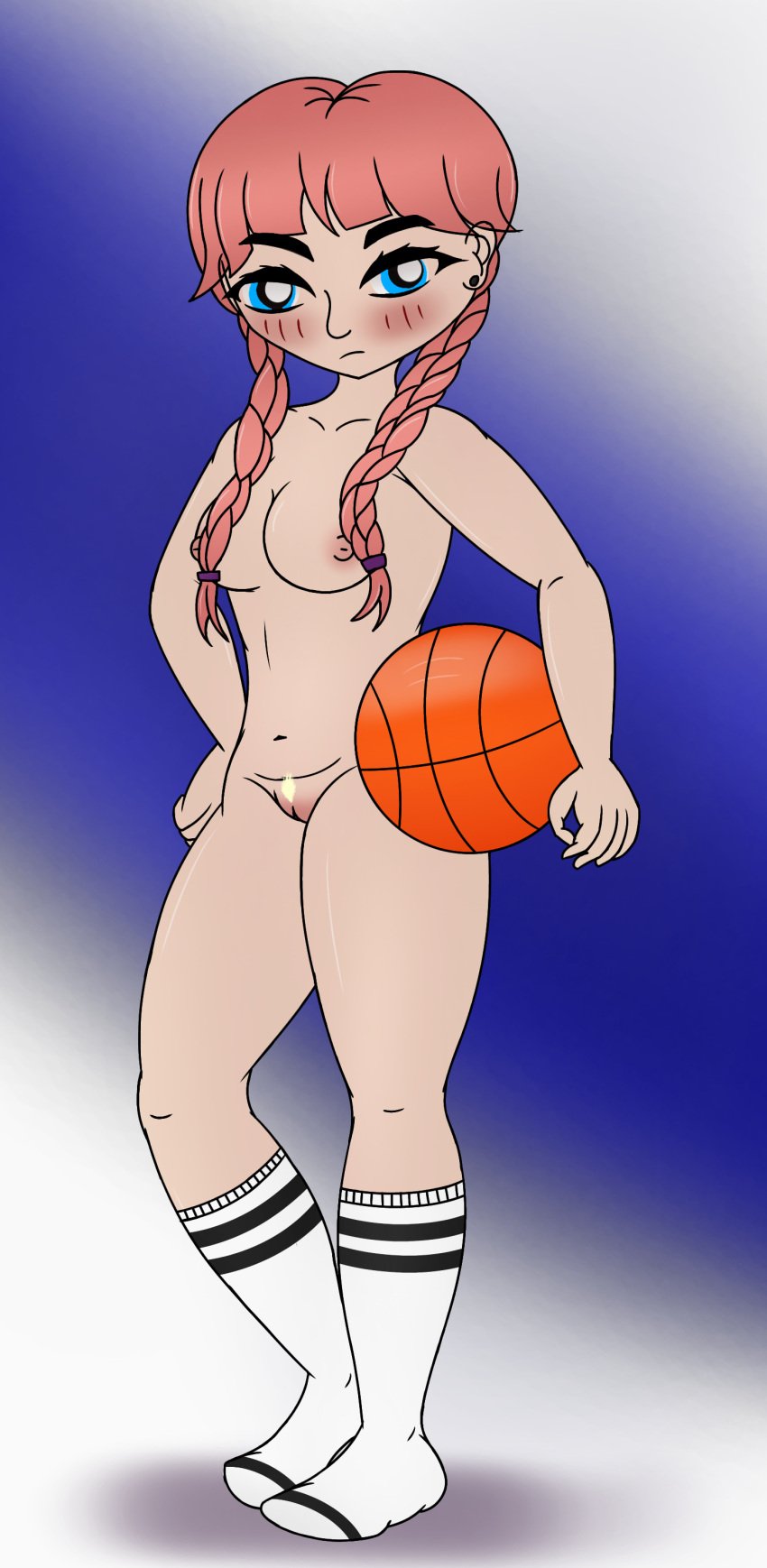 3on3freestyle basketball blue_eyes breasts cindy commission commission_art cute cute_face drawing female nude nude_female petite petite_body petite_female pink_hair sketch xdarkcooki3x