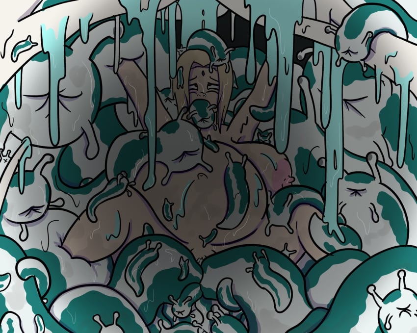 bad_end infestation kritterkabal naruto naruto_(series) oral_birth rape restrained slime slug tentacle_rape tsunade tsunade_senju
