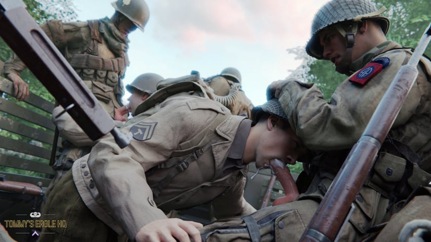 anal anal_sex army blowjob cum cum_in_mouth exhibitionism fucked_from_behind gay gay_male gay_sex group group_sex jerking_off jerkingoff masturbation medal_of_honor_airborne military oral oral_sex orgy outdoors precum soldier soldiers tommys_eagle_hq uniform ww2