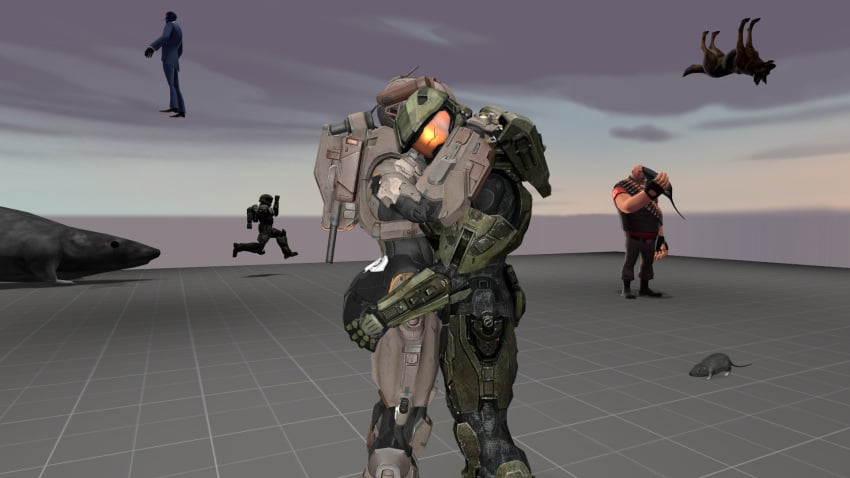 apexofmods big_ass dogmeat grabbing_ass halo_(game) halo_(series) heavy_weapons_guy linda-058 master_chief meme not_porn odst rat sfm source_filmmaker spy_(team_fortress_2)