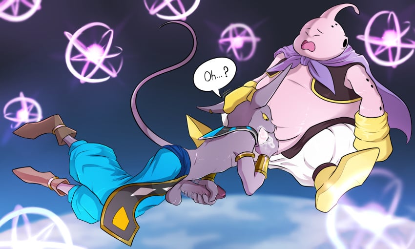 2015 beerus blitzdrachin boner cape clothed clothing cum cumshot dragon_ball dragon_ball_z ear_piercing erection eye_open fat_buu feline footwear forced gay gloves hi_res humanoid_penis majin_buu male male_only mammal masturbation open_mouth oral orgasm overweight pants pants_down penile_masturbation penis piercing planet rape shoes space uncut wristband yaoi