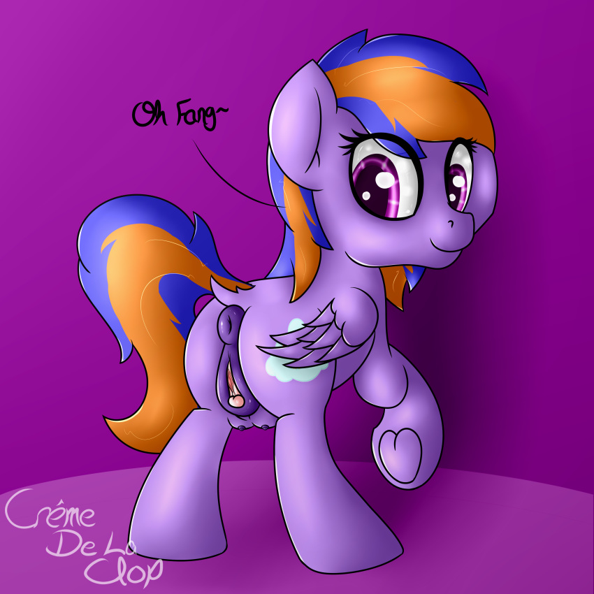 anus clitoris cremedelaclop_(artist) equine fan_character female horse mammal my_little_pony pegasus pony pussy solo wings