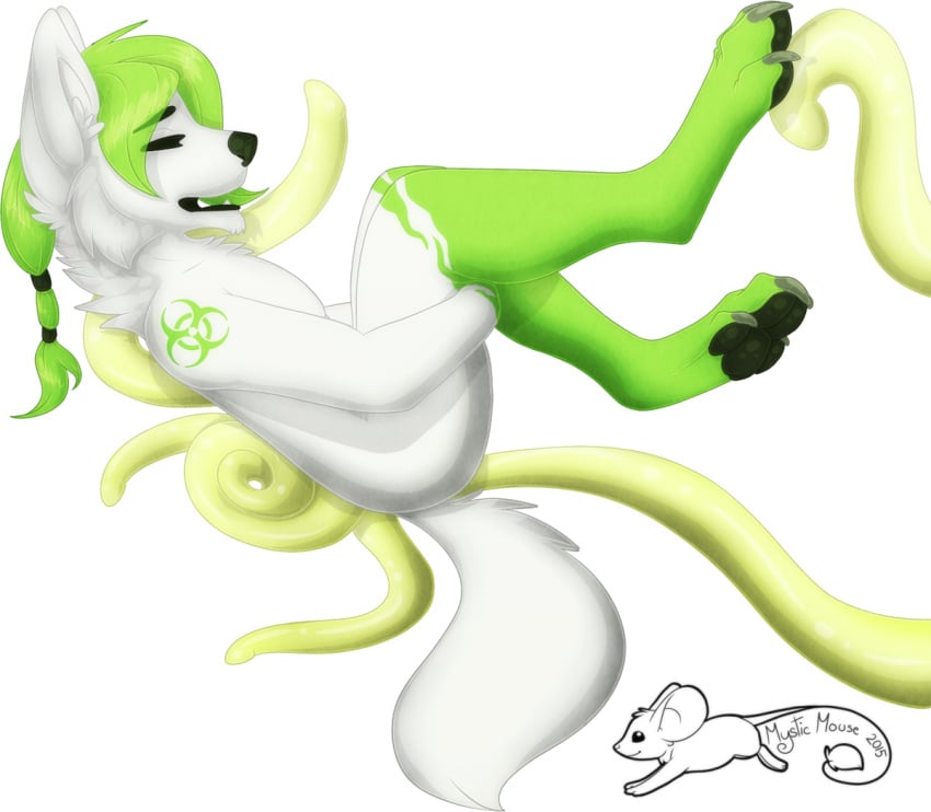 anal arctic_fox canine fox green_hair hair kilø long_hair male_only mammal mystic_mouse paw_focus sea_pancake tentacle