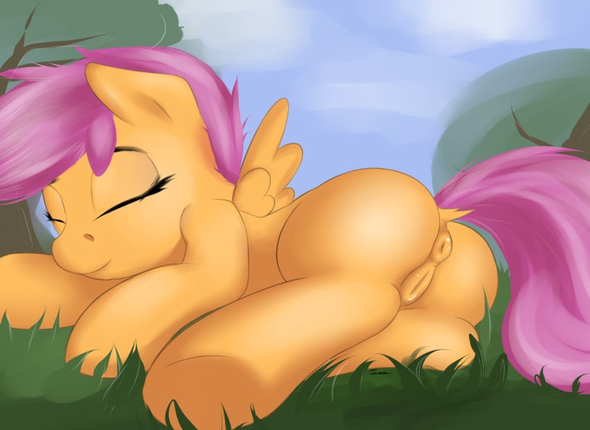 2015 anus ass equine female feral friendship_is_magic mammal my_little_pony pegasus pussy scootaloo_(mlp) solo teta wings young