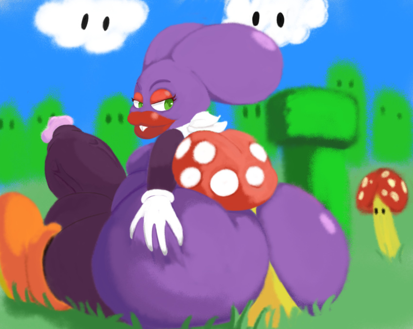 ass ass_grab big_butt big_penis buckteeth buttjob dat_ass drchops erect eyelashes grass_field hi_res huge_ass huge_cock hyper_penis male male_only mario_(series) mushroom nabbit neckerchief neckerchief_removed new_super_mario_bros._u nintendo orange_shoes outside penis purple_balls purple_penis red_eyeshadow red_lips sitting thick_lips thick_thighs video_games warp_pipe white_neckerchief