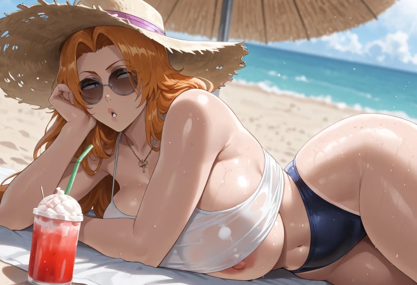 1milf 2025 :o absurd_res absurd_resolution absurdres ai ai_assisted ai_generated areolae areolae_slip beach beach_umbrella bleach bleach:_the_thousand-year_blood_war fat_breasts female high_quality high_resolution highres huge_breasts large_breasts looking_away lying lying_on_side matsumoto_rangiku mature_female original sea smokeye solo straw_hat summer sunglasses sweat sweaty_body sweaty_breasts tanned tanned_female tanned_girl tanned_skin tequila thick_thighs tinted_eyewear unaware vacation wide_hips