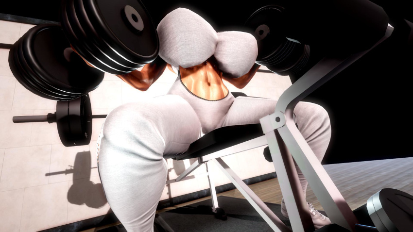 3d exercise exercise_equipment huge_breasts major_melons prevence short_hair