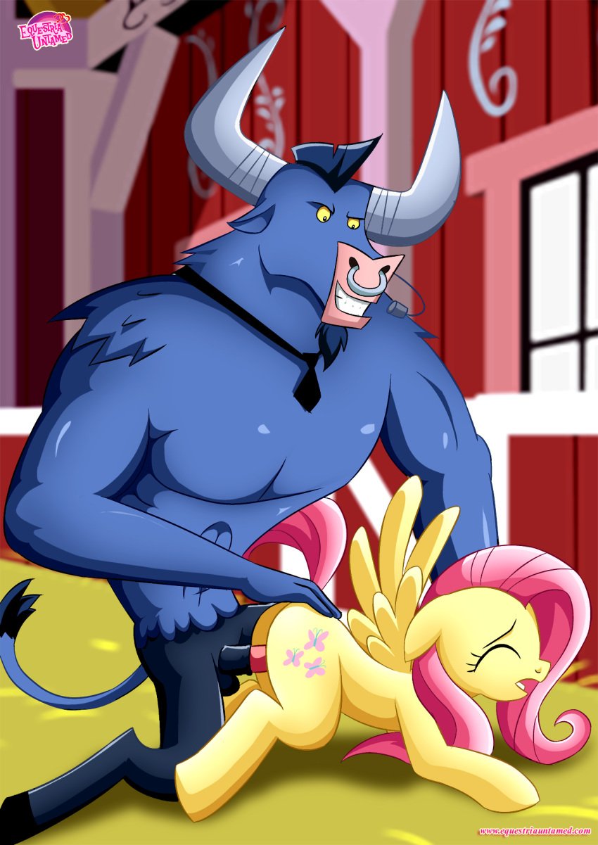 equestria_untamed equine female fluttershy_(mlp) friendship_is_magic furry horse iron_will_(mlp) male minotaur my_little_pony pegasus pony sex straight_hair tagme