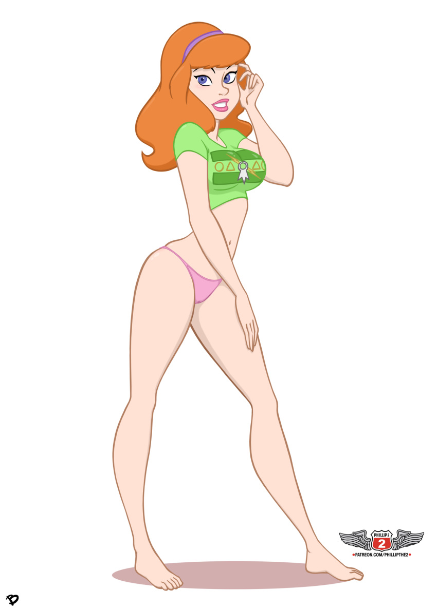 daphne_blake female hanna-barbera panties phillipthe2 pink_panties roger_bacon scooby-doo shirt solo t-shirt topwear white_background