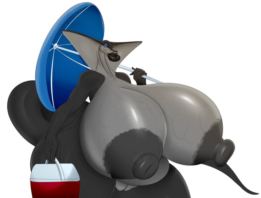 anthro areola beach_umbrella bedroom_eyes big_areola big_breasts big_nipples black_areola black_nipples blue_eyes breasts candy_(mrmadhead) cobra cooler female genitals hi_res huge_breasts hyper hyper_breasts lips looking_at_viewer mrmadhead multicolored_body narrowed_eyes nipples non-mammal_breasts nude overweight overweight_anthro overweight_female parasol pussy reptile scalie seductive smile snake solo thick_bottom_lip thick_lips thick_thighs two_tone_body vein veiny_breasts wide_hips