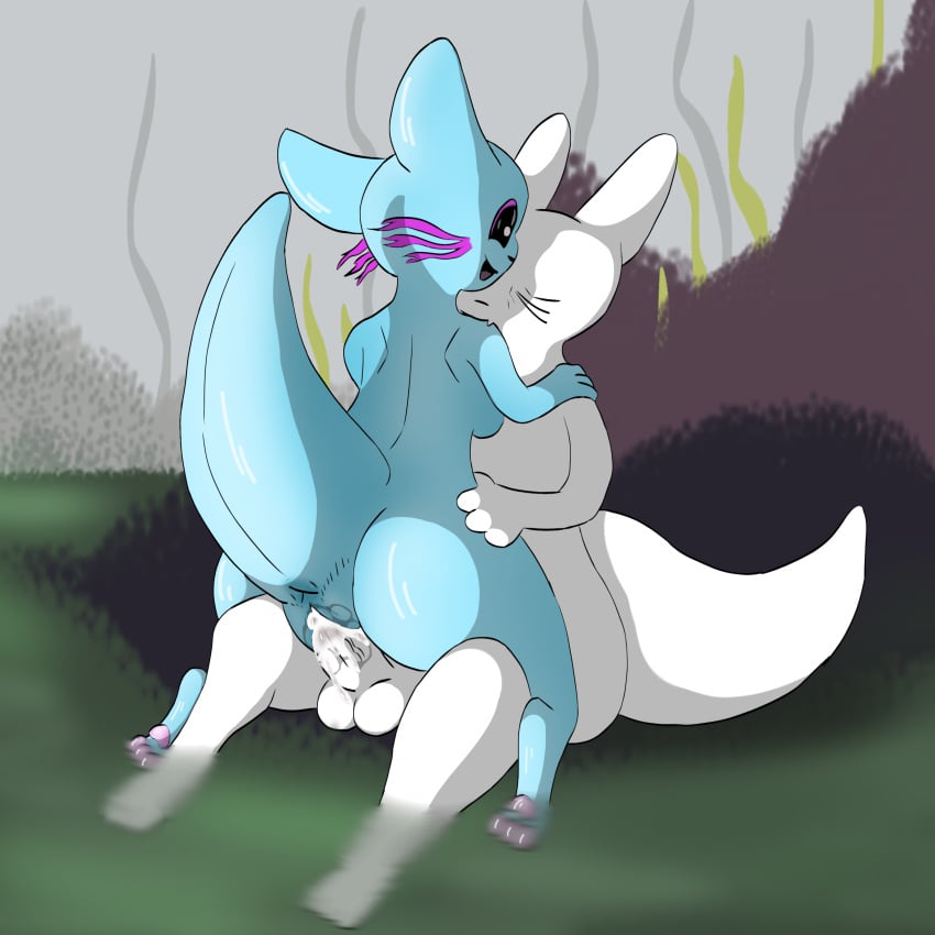 1:1 absurd_res anthro anus ass balls big_butt bite bodily_fluids cum duo female genital_fluids genitals hi_res inschaal leg_grab looking_pleasured male male/female nature neck_bite penetration penis rain_world rivulet_(rain_world) slugcat survivor_(rain_world) thigh_grab vaginal_penetration videocult water