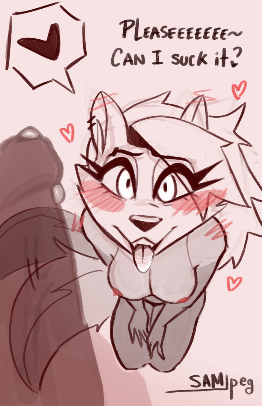 animal_humanoid anthro aroused begging begging_pose bodily_fluids breasts breeding_slave canid canid_demon canid_humanoid canine cheek_tuft craving demon dialogue domination/submission duo ear_piercing english_text eye_contact eyebrows eyelashes facial_tuft fangs female first_person_view floor fur genital_fluids go_to_horny_jail hazbin_hotel hellhound helluva_boss hi_res humanoid inner_ear_fluff looking_at_another looking_at_viewer loona_(helluva_boss) male male/female mammal mammal_humanoid meme mythological_canine mythological_creature mythology nipples open_mouth patreon piercing pink_nipples pleading_eyes pose pov_penis_closeup precum samjpeg seductive smile solo speech_bubble submissive submissive_anthro submissive_female suggestive tail talking_to_viewer teeth text tongue tongue_out tuft waving_tail werecanid werecanine werecreature werewolf